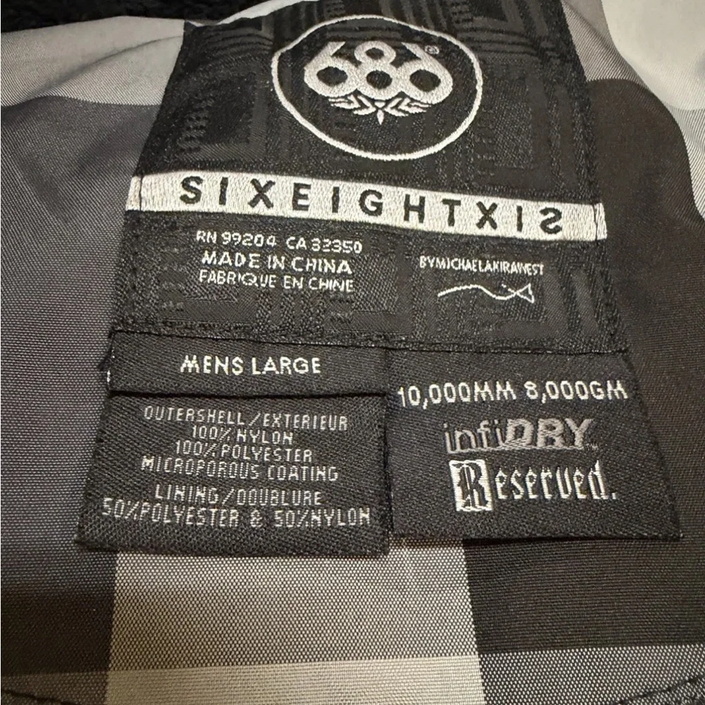 686 Men’s Black & Gray Infi-Dry Hooded Winter Jacket NEW - Picture 5 of 13